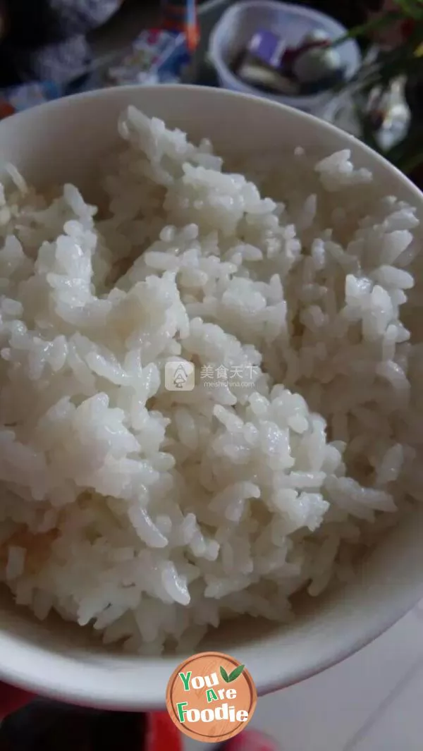 Steamed rice with streaky pork and potatoes