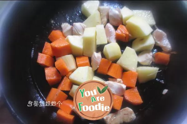 Stewed seasonal vegetables with milk flavor