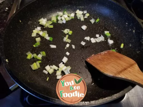 Fried cucumber with shrimp and egg