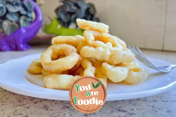 Deep fried squid circle - bubble water paste version