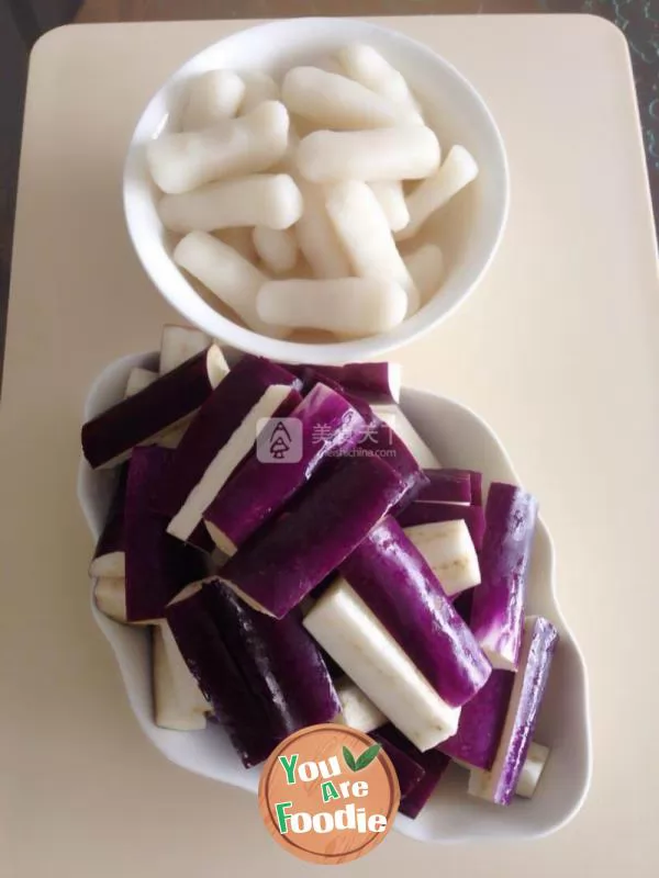 Eggplant love rice cake