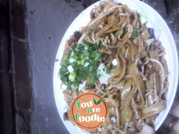 Fried-rice-noodles-with-shredded-pork-and-bean-sprouts