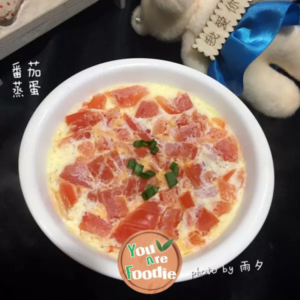 Steamed egg with tomato