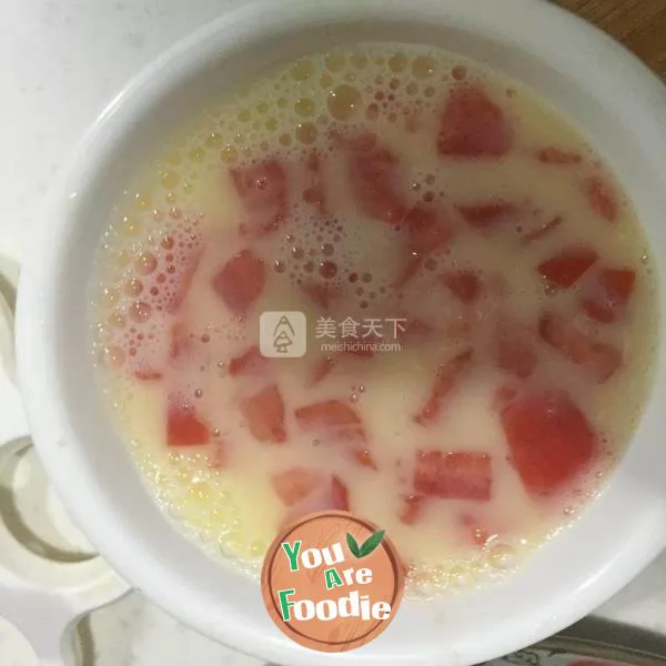 Steamed egg with tomato