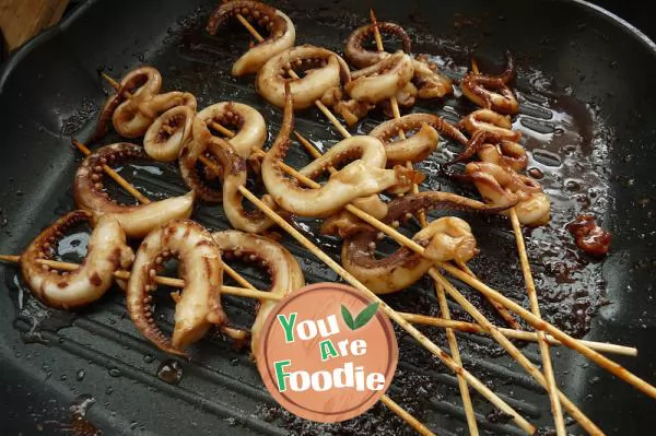 Fried squid whiskers in soy sauce