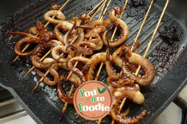 Fried squid whiskers in soy sauce