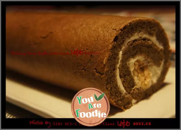 [my baking time] round Little Fatty -- cocoa meat floss roll