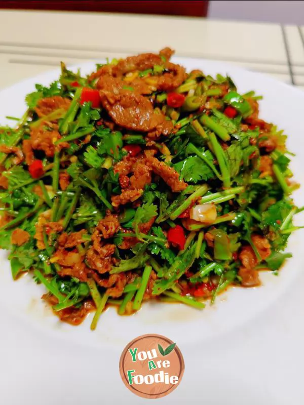 Beef with coriander