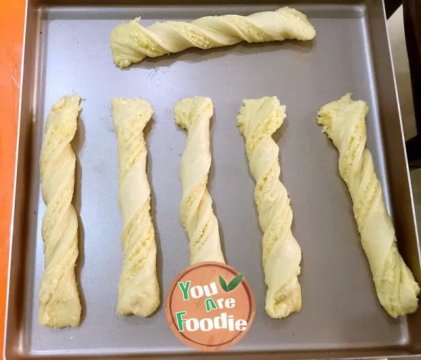 Golden coconut stick bread