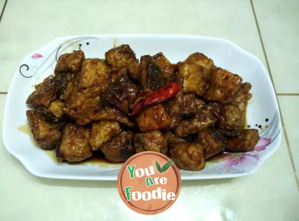 Sweet and sour fish cubes