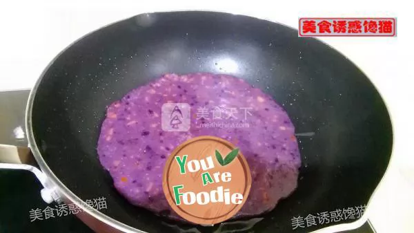 Purple potato egg ham pancake