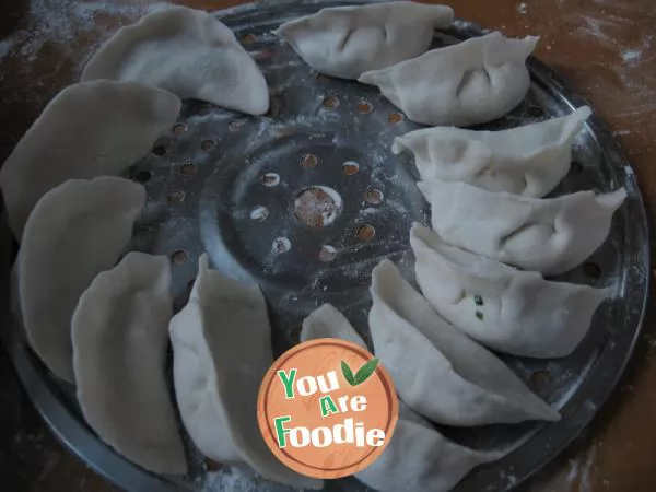 Dumplings with leek and egg