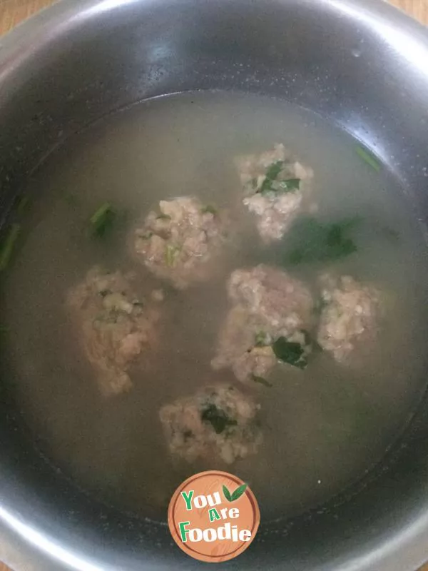 Home cooked vermicelli ball soup