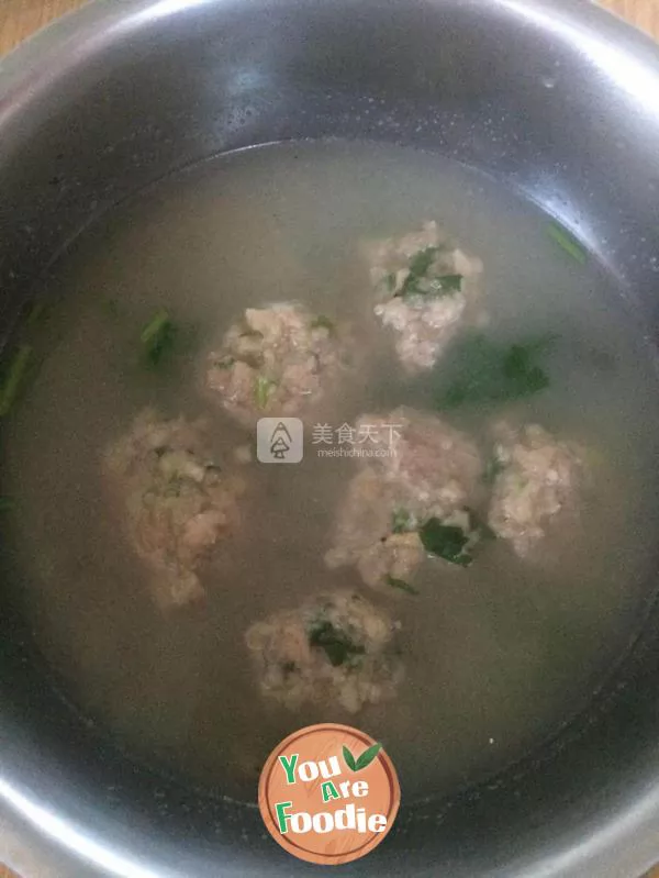 Home cooked vermicelli ball soup