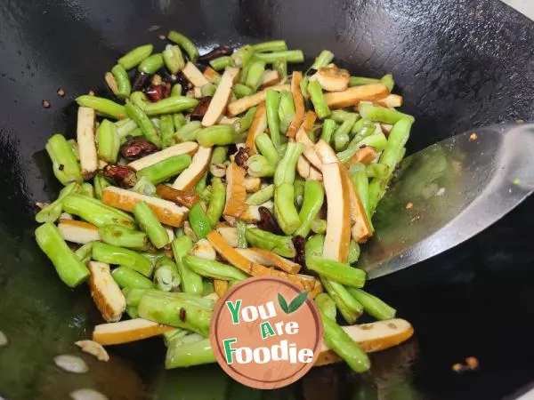 Stir fried dried tofu with green beans