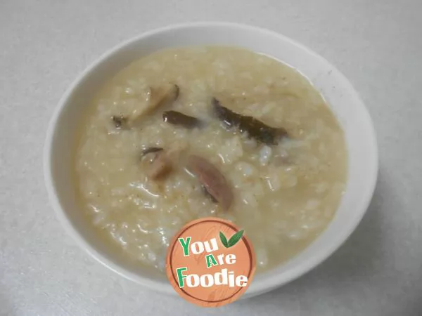 Pork and mushroom porridge