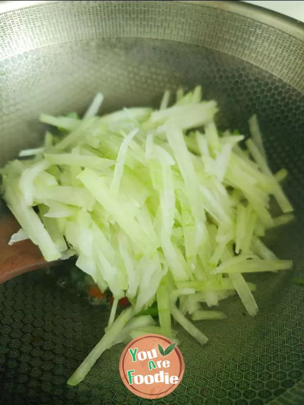 Stir fried winter melon strips