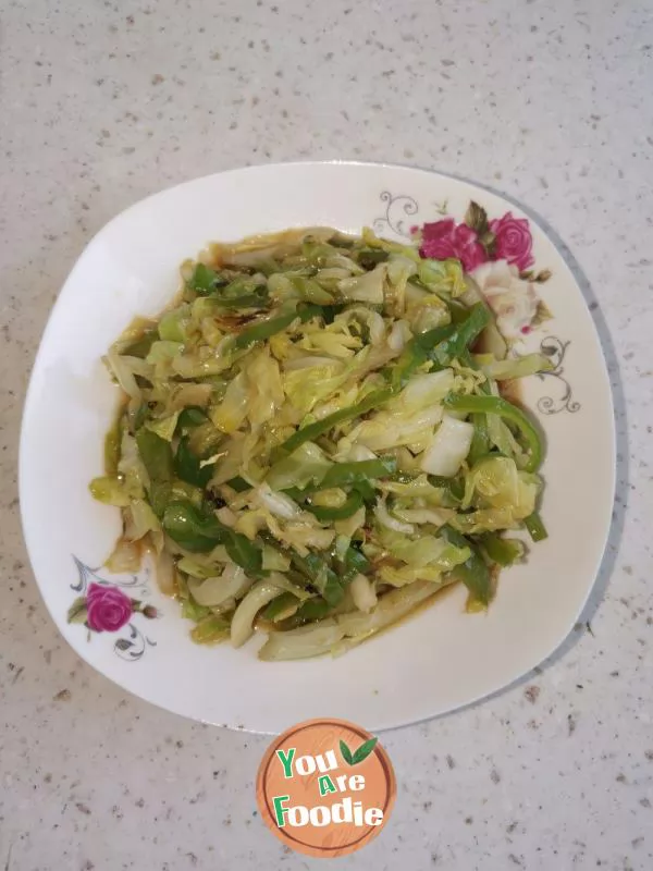 Stir fried Cabbage with Hot Peppers