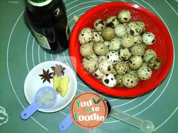 Quail eggs with beer