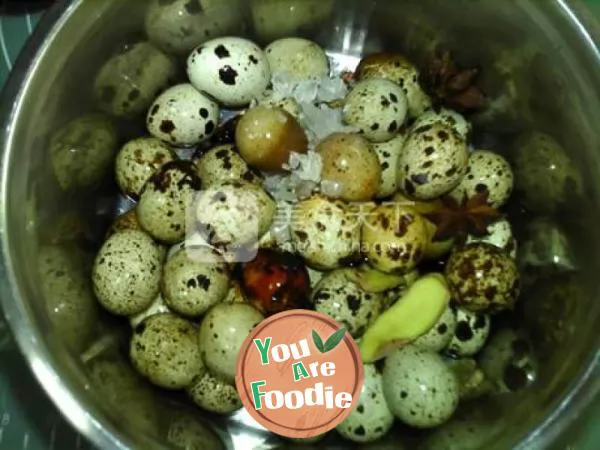 Quail eggs with beer