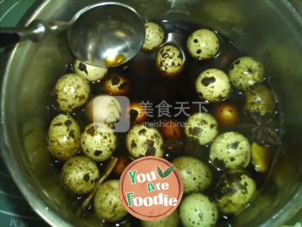 Quail eggs with beer