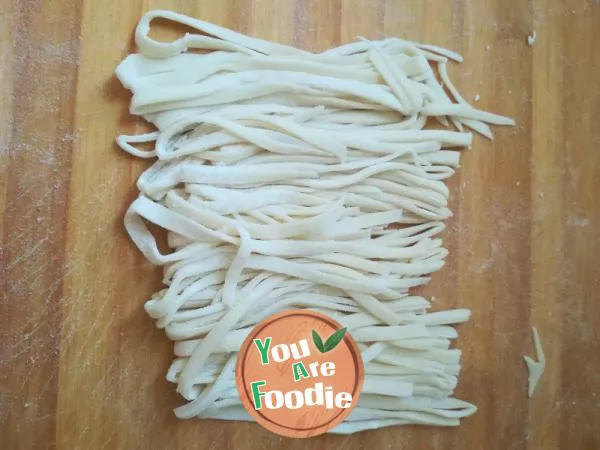 Hand rolled whistle noodles