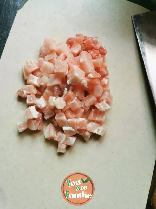 Fried long beans with diced meat