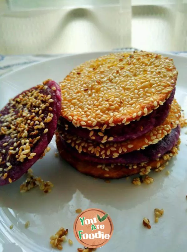 Healthy afternoon tea ~ pumpkin sesame cake ~ Purple Potato sesame cake