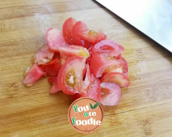 One person's lunch - tomatoes and potatoes with rice