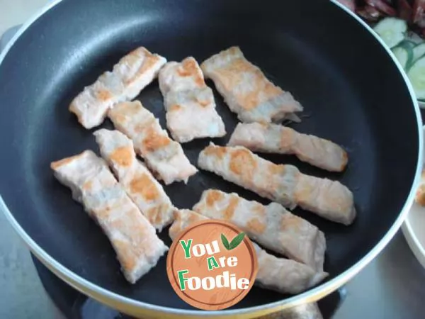 Pan fried salmon belly