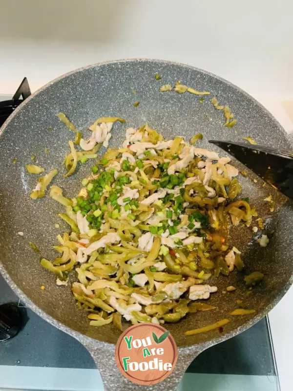 Fried shredded pork with preserved mustard