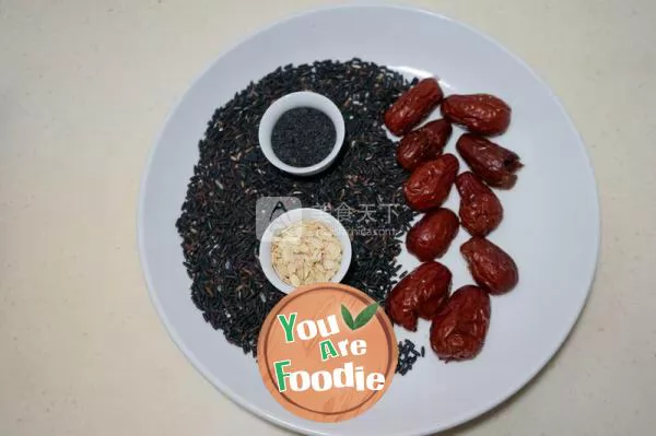 Black rice swallow wheat paste