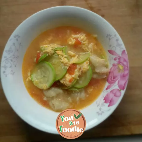 Zucchini tomato pimple soup