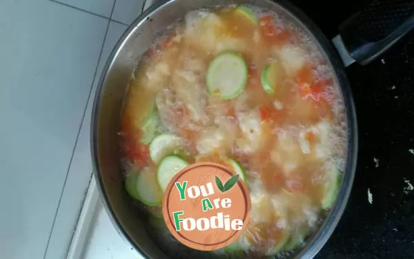 Zucchini tomato pimple soup