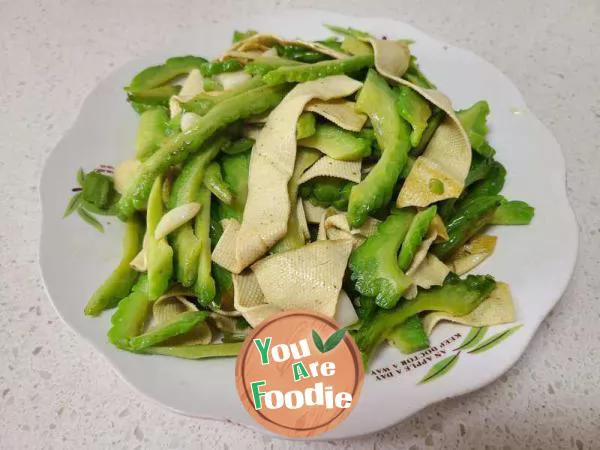 Stir fried Tofu Peel with Bitter Melon