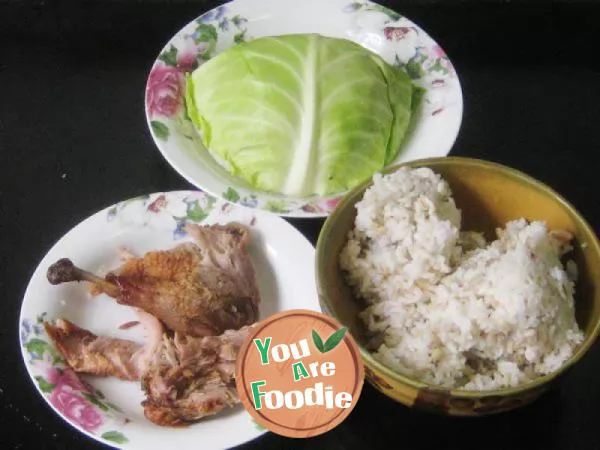 Congee with cabbage and duck