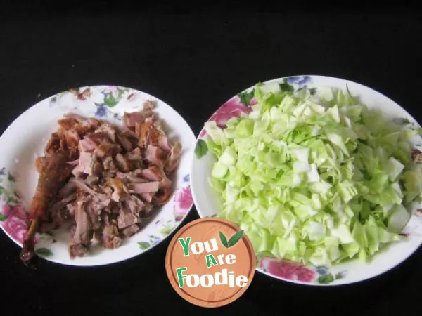 Congee with cabbage and duck