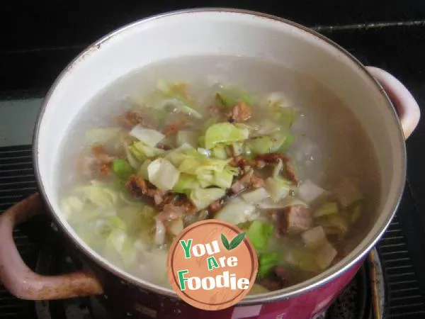 Congee with cabbage and duck