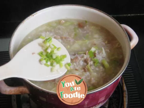 Congee with cabbage and duck