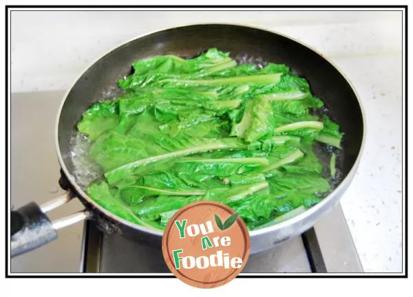 Stir fried Lily lettuce leaves in soy sauce