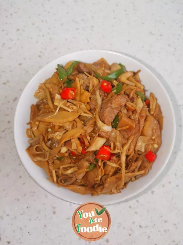 Fried Pork with BBQ Bamboo Shoots