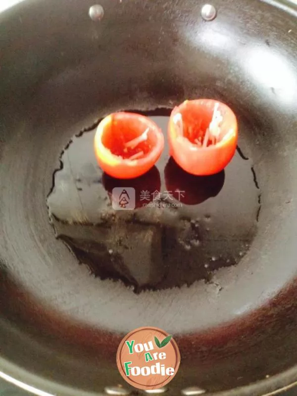 Braised Flammulina velutipes with tomato and Gu