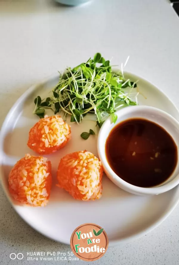 Crab seed rice balls