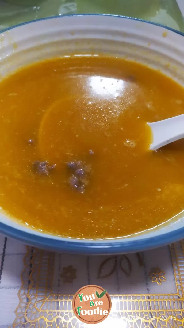 Passion fruit golden beef soup