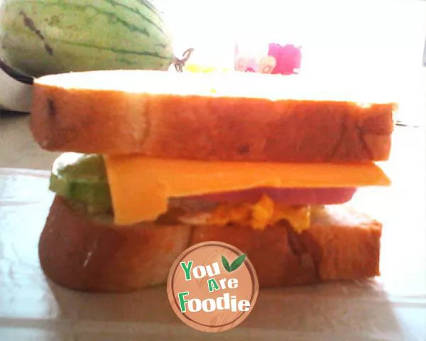 One minute breakfast, nutritious simple sandwich