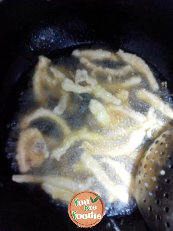 Deep fried Pleurotus eryngii