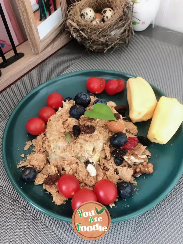 Mashed taro egg cereal