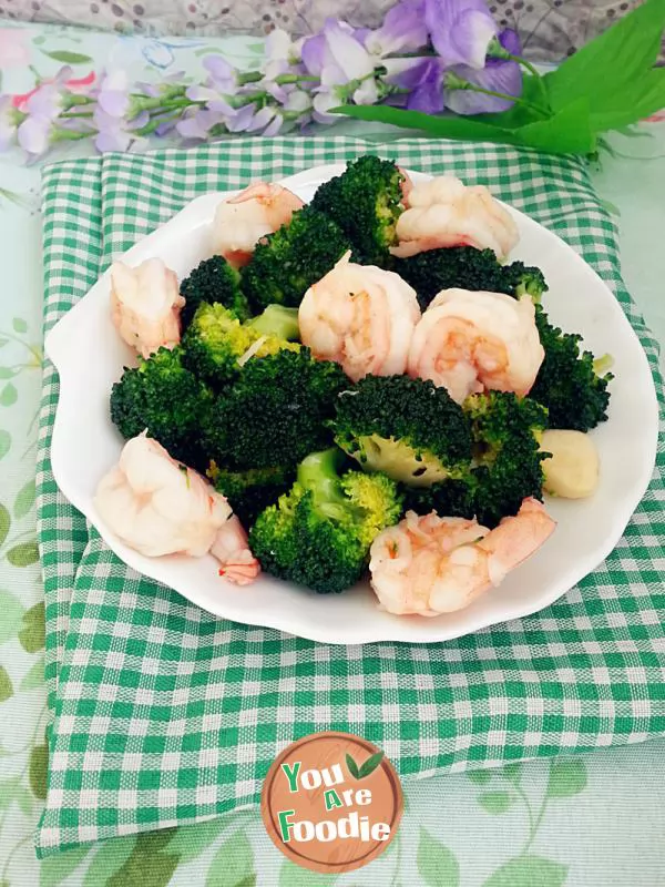 Fried shrimps with Broccoli