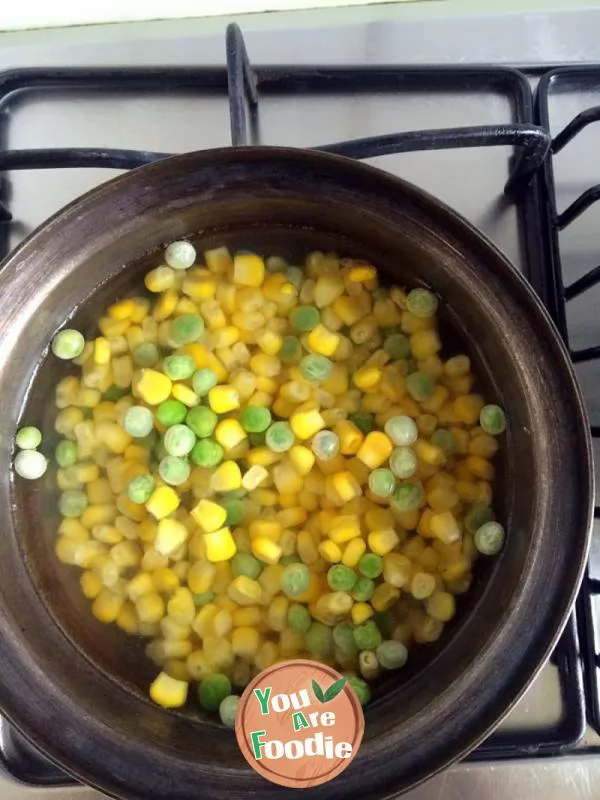 Multicolored corn kernels