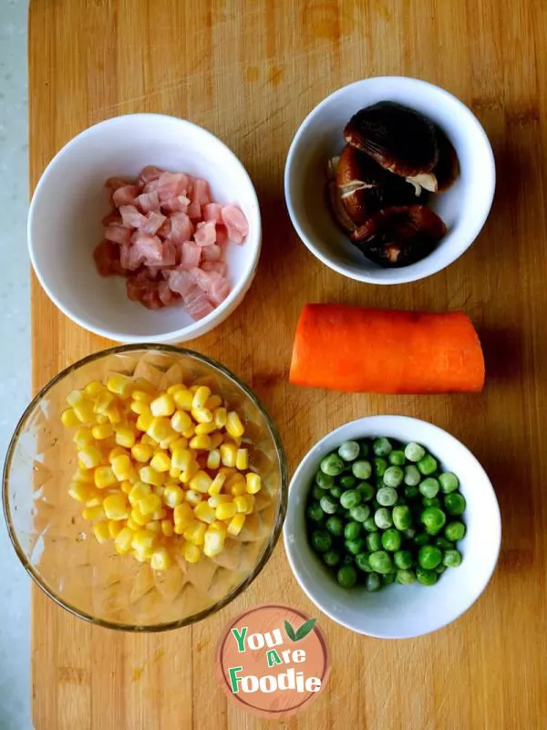 Multicolored corn kernels